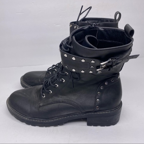 Coconuts by Matisse Black Studded Sid Combat Boot - Picture 4 of 8